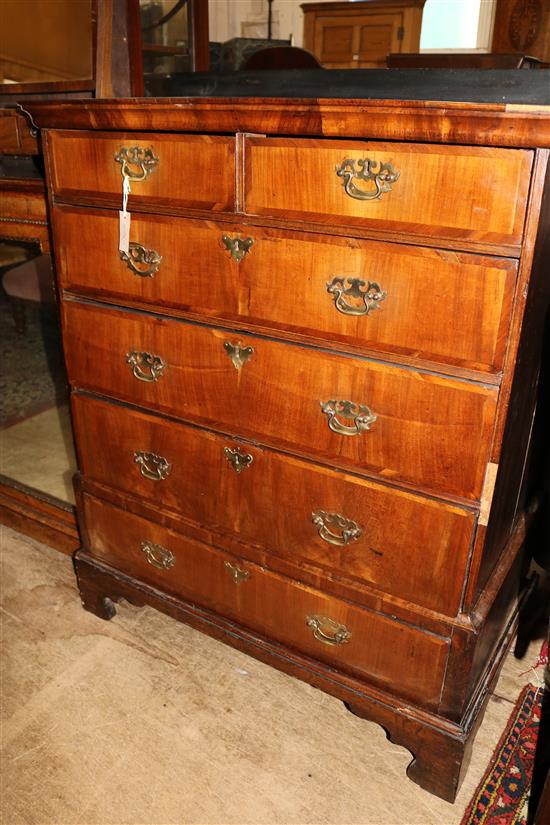 An early 18th century walnut chest, W.3ft 3in. D.1ft 8in. H.4ft